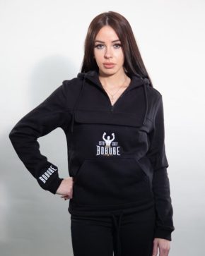Schwarzer Zip-Hoodie für Damen