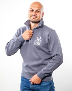 Sweatshirt Langarm mit Zip und Stehkragen