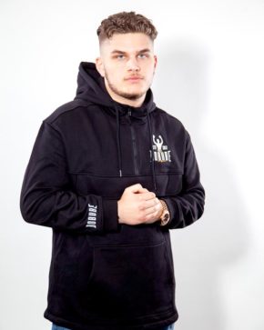 Schwarzer Zip-Hoodie für Herren